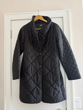 CINZIA ROCCA Black Quilted Trench Coat Women Size:4